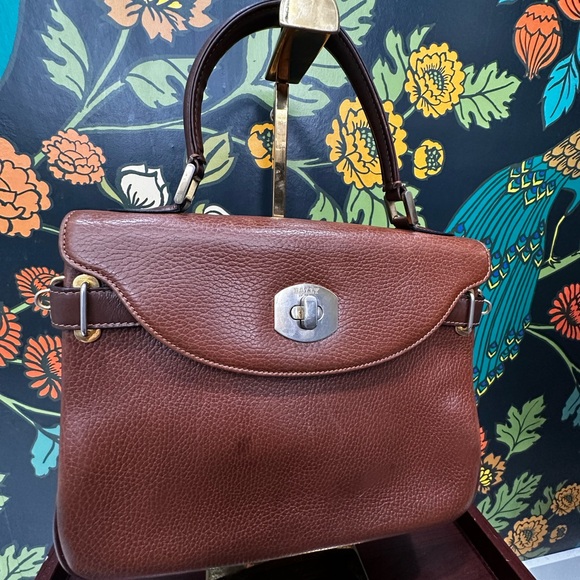 Bally Vintage Brown Leather Turn Lock Bag 1970s 1980s - Picture 5 of 12